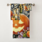 Halloween Pattern Spooky Badhandtuch Set (Insitu)
