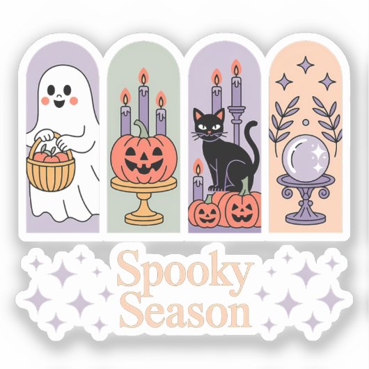 Halloween Pattern Spooky Season Aufkleber (Vorderseite)