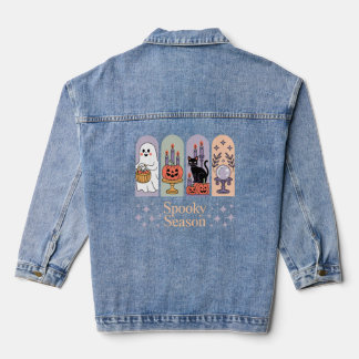 Halloween Pattern Spooky Season Jeansjacke