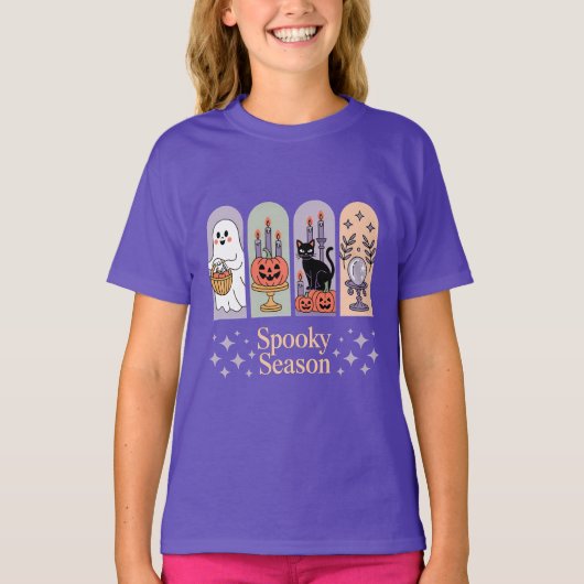 Halloween Pattern Spooky Season T-Shirt (Vorderseite)