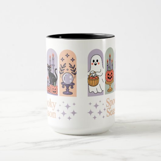 Halloween Pattern Spooky Season Tasse (Zentrum)