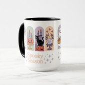 Halloween Pattern Spooky Season Tasse (Vorderseite Links)