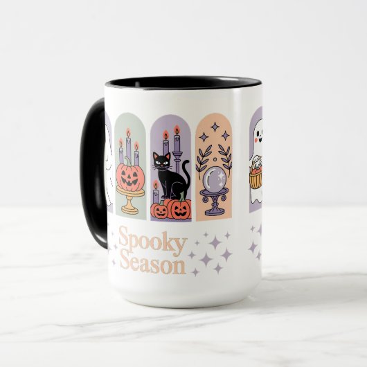 Halloween Pattern Spooky Season Tasse (Vorderseite Links)