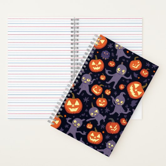 Halloween Pattern Square Note Notizblock (Innen)