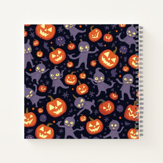 Halloween Pattern Square Note Notizblock (Rückseite)