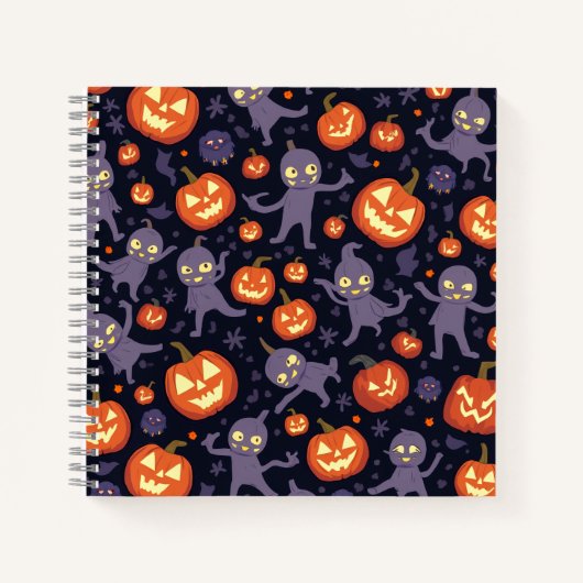 Halloween Pattern Square Note Notizblock (Vorderseite)
