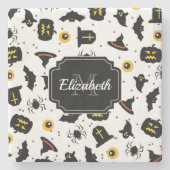 Halloween Pattern Steinuntersetzer (Vorderseite)