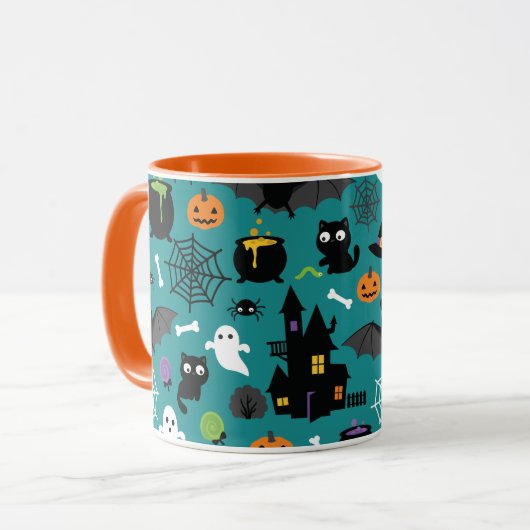 Halloween Pattern Tasse (Vorderseite Links)