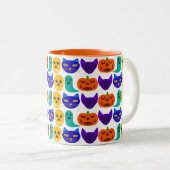 Halloween-Pattern-Tasse Zweifarbige Tasse (VorderseiteRechts)