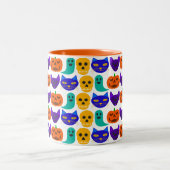 Halloween-Pattern-Tasse Zweifarbige Tasse (Mittel)