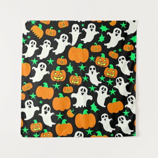 Halloween Pattern Wandteppich (Vorderseite)
