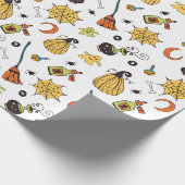 Halloween Pattern White Geschenkpapier (Ecke)