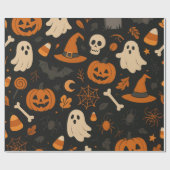 Halloween Pattern Wrapping Paper Geschenkpapier (Flach)