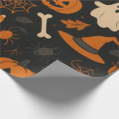 Halloween Pattern Wrapping Paper Geschenkpapier (Ecke)