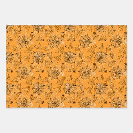 Halloween Patterns Bats Spiders Web Geschenkpapier Set (Vorderseite 2)
