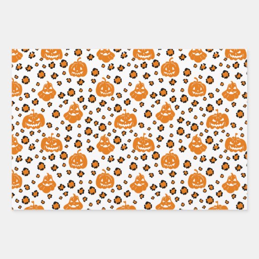 Halloween Patterns Beängstigende Pumpkins Spider W Geschenkpapier Set (Vorderseite 2)