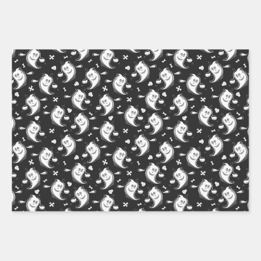 Halloween Patterns Geister und Kürpen Geschenkpapier Set (Vorderseite 3)