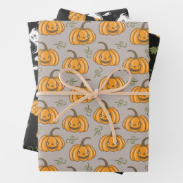 Halloween Patterns Geister und Kürpen Geschenkpapier Set