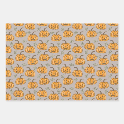 Halloween Patterns Geister und Kürpen Geschenkpapier Set (Vorderseite)
