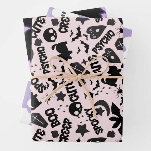 Halloween Patterns Geschenkpapier Set (Beispiel)
