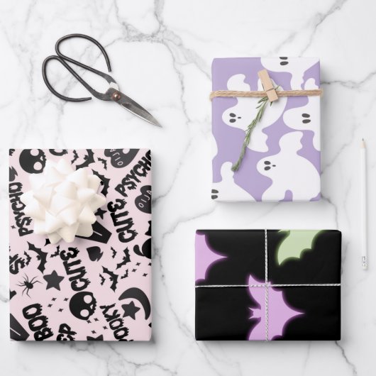 Halloween Patterns Geschenkpapier Set (Vorderseite)