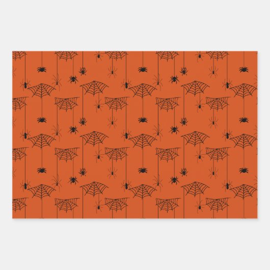 Halloween Patterns Ghost Pumpkins Spider Web Geschenkpapier Set (Vorderseite 2)