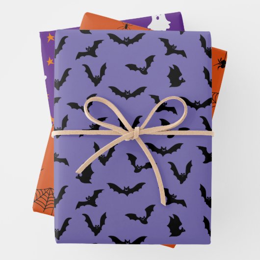 Halloween Patterns Ghost Pumpkins Spider Web Geschenkpapier Set (Beispiel)