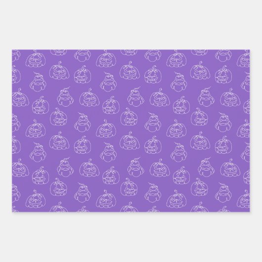 Halloween Patterns Ghost Pumpkins Spiderweb Geschenkpapier Set (Vorderseite)