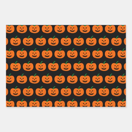 Halloween Patterns Wrapping Paper Set Geschenkpapier Set (Vorderseite)