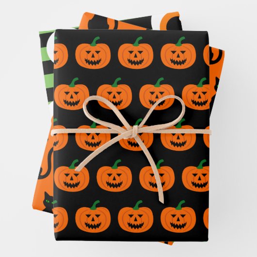 Halloween Patterns Wrapping Paper Set Geschenkpapier Set (Beispiel)