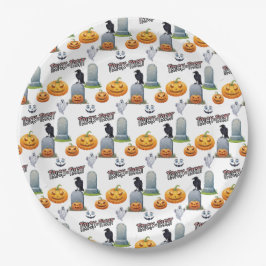 Halloween Patttern auf Papier-Tellern Pappteller