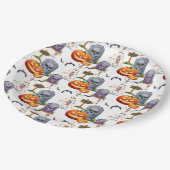 Halloween Patttern Pappteller (Schrägansicht)