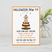 Halloween Pawty Golden Retriever Dog Einladung (Stehend Vorderseite)