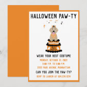 Halloween Pawty Golden Retriever Dog Einladung (Vorne/Hinten)
