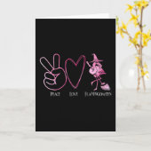 Halloween Peace Liebe Flamingoween Flamingo Pink Karte (Gelbe Blume)