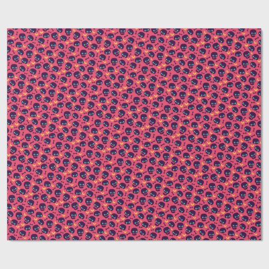 Halloween Peach Black Minimal Muster Geschenkpapier (Flach)