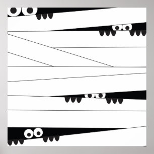 Halloween Peeking Mummy Poster