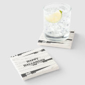 Halloween Peeking Mummy Steinuntersetzer (Seitenansicht)