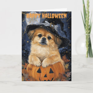 Halloween Pekingese Dog Feiertagskarte