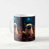 Halloween Pekingese mit Pumpkins Beängstigend Kaffeetasse (Vorderseite Links)
