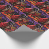 Halloween Pekingese Vampire Pumpkins Beängstigend Geschenkpapier (Ecke)