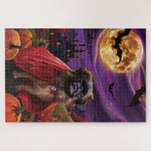 Halloween Pekingese Vampire Pumpkins Beängstigend Puzzle (Horizontal)