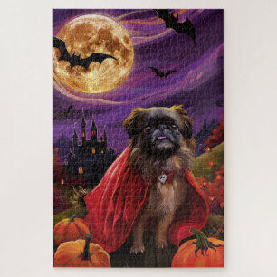 Halloween Pekingese Vampire Pumpkins Beängstigend Puzzle