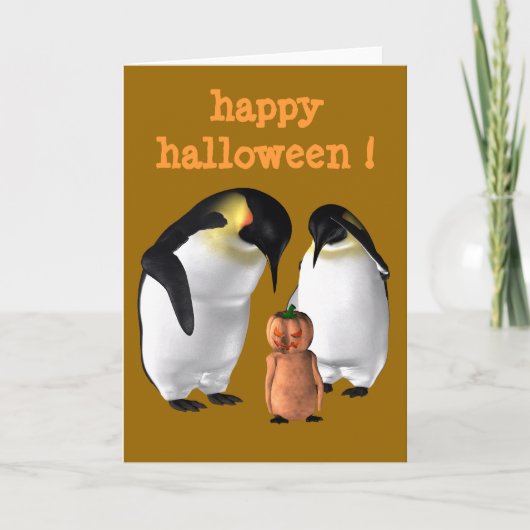 Halloween Penguin Karte (Vorderseite)