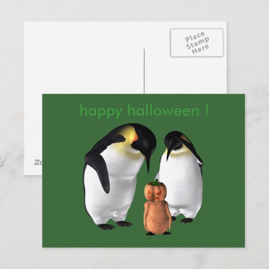 Halloween Penguin Postkarte (Vorne/Hinten)