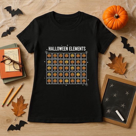 Halloween Periodic Table of Pumpkins Chemistry T-Shirt