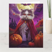 Halloween Persian Cat Vampire Pumpkins Beängstigen Karte (Vorderseite)