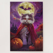 Halloween Persian Cat Vampire Pumpkins Beängstigen Puzzle (Vertikal)