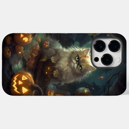 Halloween Persische Katze mit Kürbiskugeln Beängst Case-Mate iPhone Hülle (Rückseite (Horizontal))