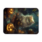 Halloween Persische Katze mit Kürbiskugeln Beängst Magnet (Horizontal)